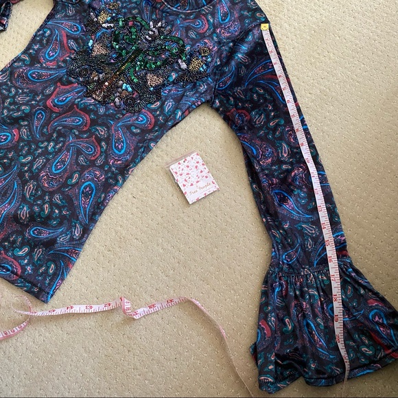 NWT WE THE FREE Black Multicolour Paisley L’amour Velour Top - Picture 11 of 15